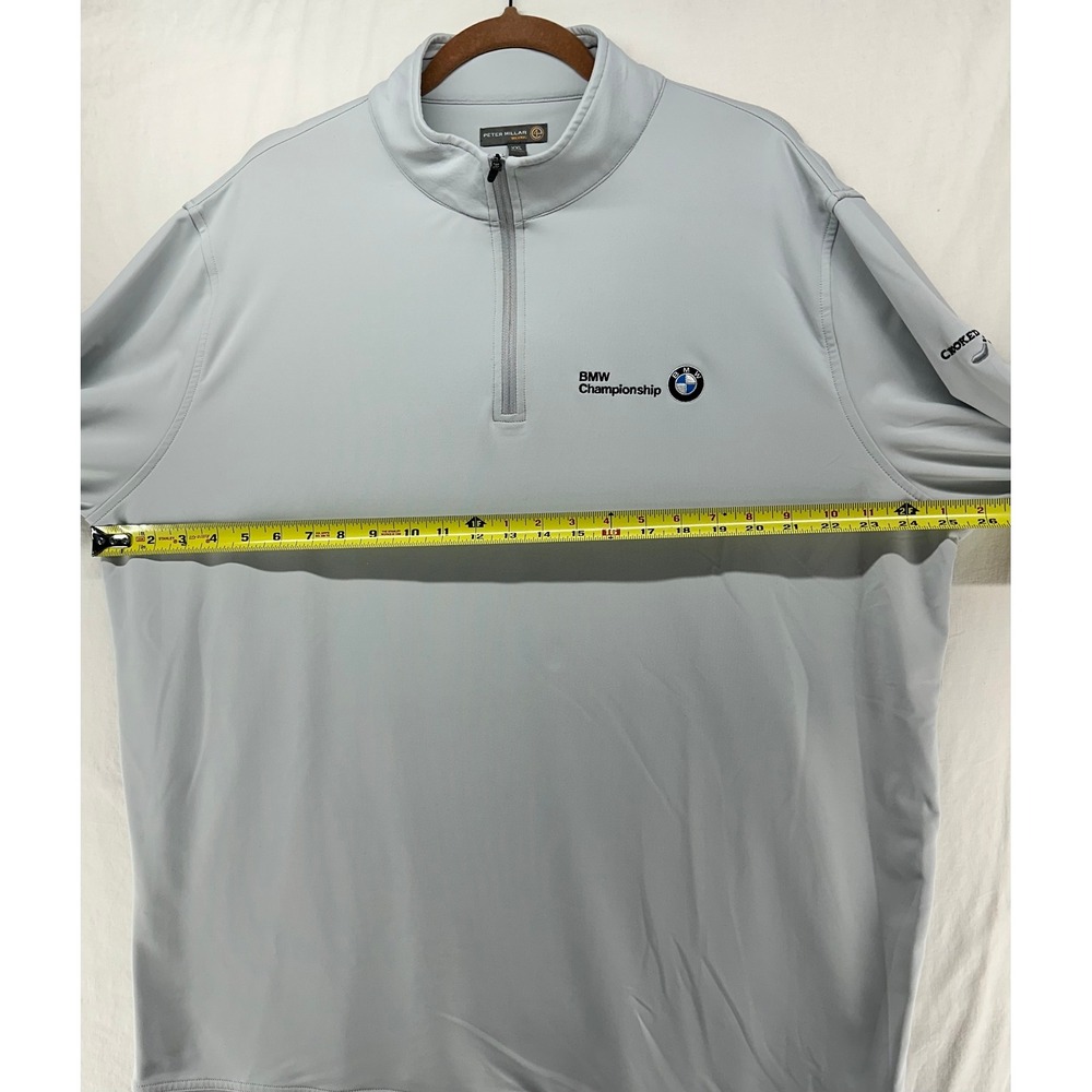 Peter Millar BMW Championship Crooked Stick Golf 1/4 Zip Pullover Gray Mens XXL - Picture 2 of 12